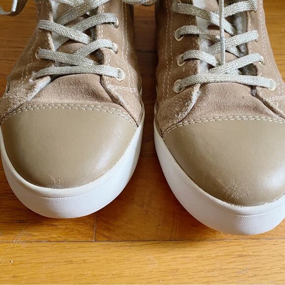 Kate Spade | Lendal High Top Sneakers Shoes Lace-Up Suede Sherpa Tan Size 7 - Picture 5 of 10